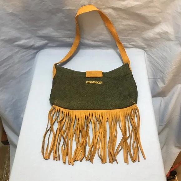 Steve Madden Denim & Leather Purse - Picture 1 of 11